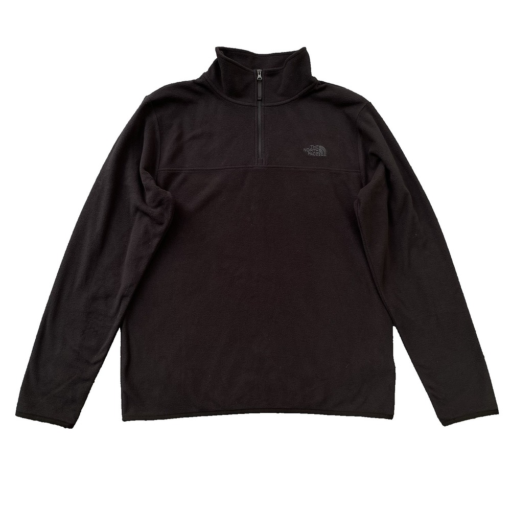 The North Face 1/4 Zip Fleece Pullover Jacket Men Size M Black Outdoor Layering